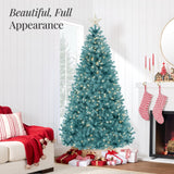Pre-Lit Artificial Christmas Tree with Incandescent String Lights product image showing its overall design and key.