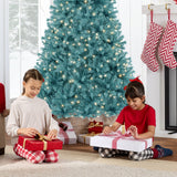 Pre-Lit Artificial Christmas Tree with Incandescent String Lights product image showing its overall design and key.