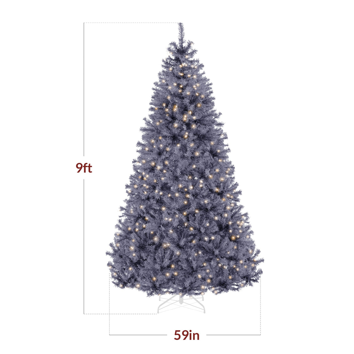 Pre Lit Charcoal Artificial Christmas Tree with Incandescent Lights
