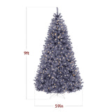 Pre Lit Charcoal Artificial Christmas Tree with Incandescent Lights