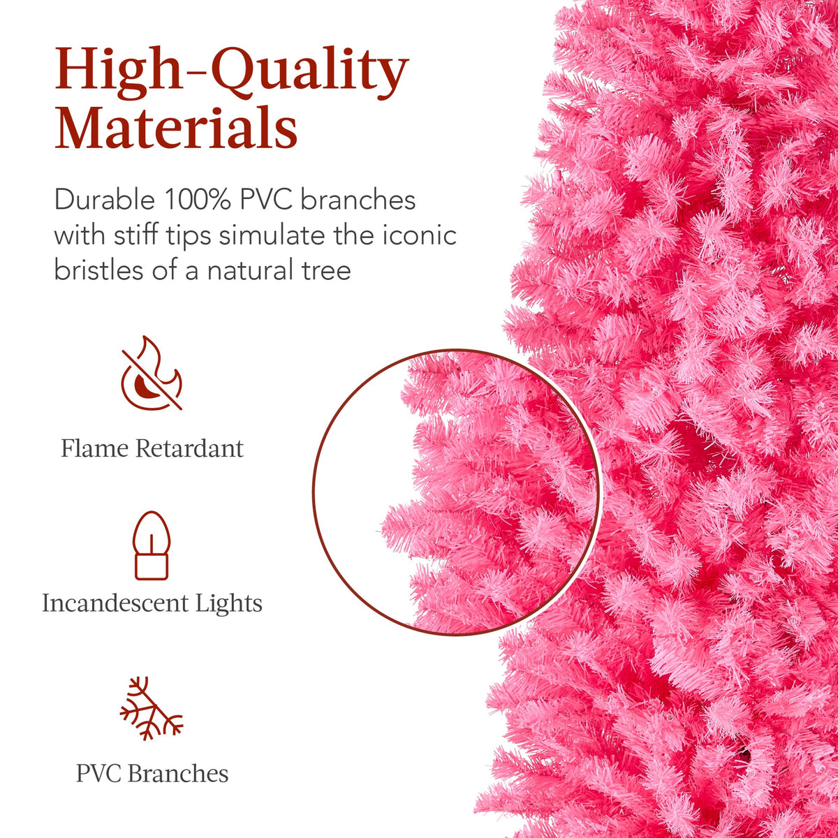 Pre-Lit Pencil Christmas Tree with Warm White LED String Lights product image showing its overall design and key.