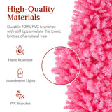 Pre-Lit Pencil Christmas Tree with Warm White LED String Lights product image showing its overall design and key.