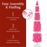 Pre-Lit Pencil Christmas Tree with Warm White LED String Lights product image showing its overall design and key.
