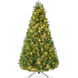 Pre-Lit Scotch Pine Christmas Tree with Pinecones and Metal Stand product image showing its overall design and key.