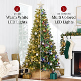 Pre-Lit Scotch Pine Christmas Tree with Pinecones and Metal Stand product image showing its overall design and key.