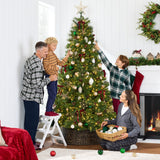 Pre-Lit Scotch Pine Christmas Tree with Pinecones and Metal Stand product image showing its overall design and key.