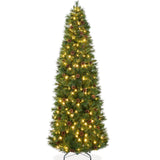 Pre-Lit Scotch Pine Pencil Christmas Tree with Sturdy Metal Stand product image showing its overall design and key.
