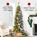 Pre-Lit Scotch Pine Pencil Christmas Tree with Sturdy Metal Stand product image showing its overall design and key.