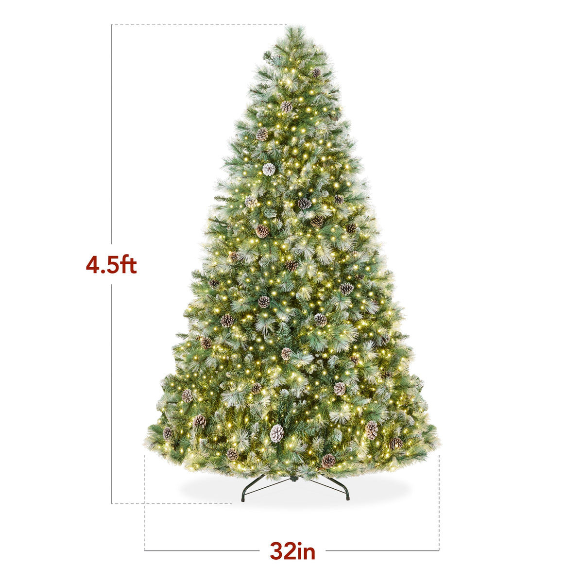 Pre-Lit Frosted Scotch Pine Christmas Tree with Sturdy Metal Stand product image