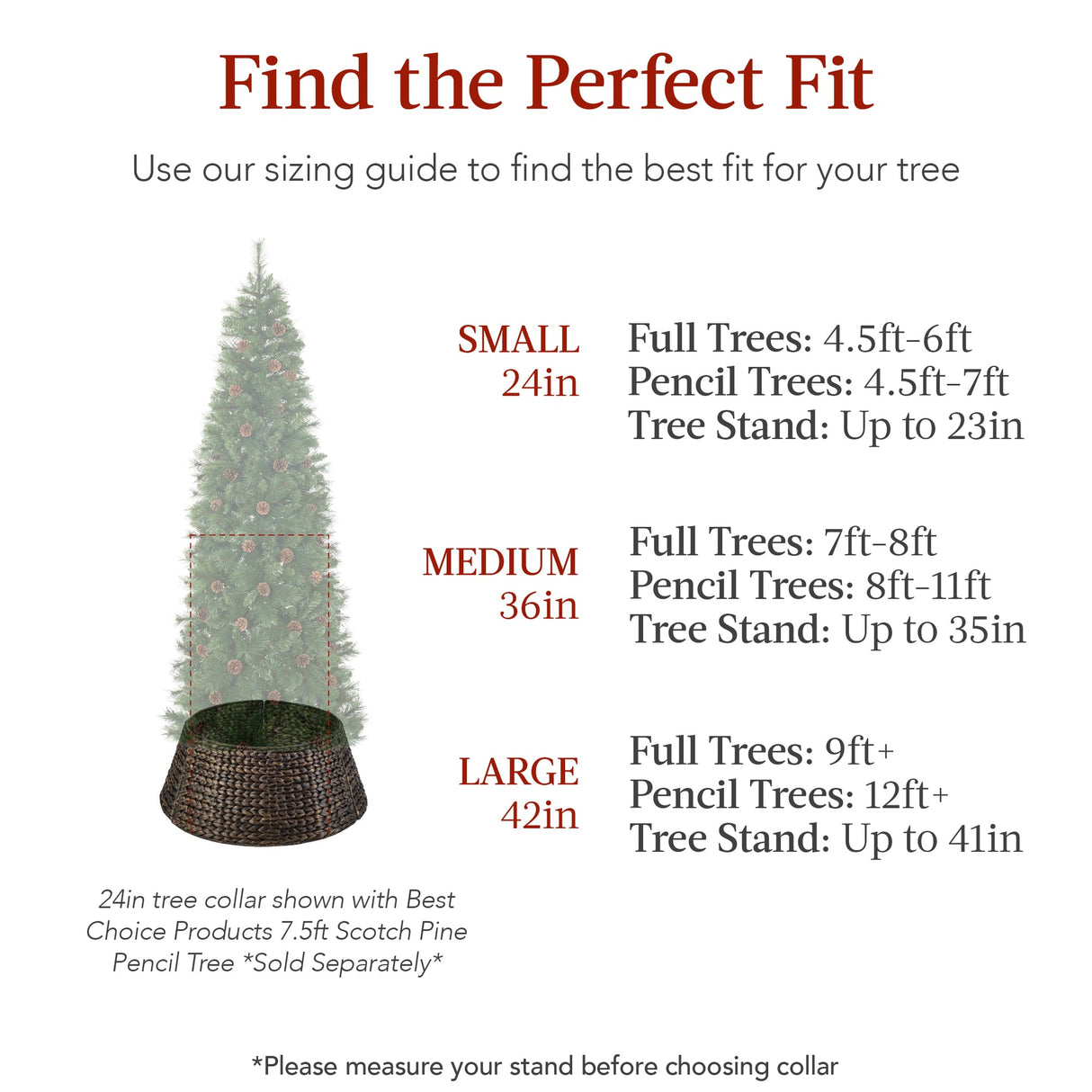 36-Inch Woven Hyacinth Christmas Tree Collar