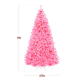 Pre Lit Pink Christmas Tree with Incandescent Lights & Metal Stand