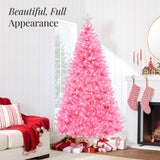 Pre Lit Pink Christmas Tree with Incandescent Lights & Metal Stand
