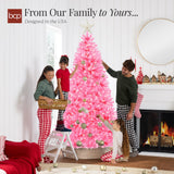 Pre Lit Pink Christmas Tree with Incandescent Lights & Metal Stand