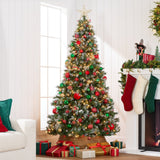 Pre-Lit Pine Christmas Tree with Pine Cones and Berry Accents product image showing its overall design and key features.