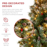 Pre-Lit Pine Christmas Tree with Pine Cones and Berry Accents product image showing its overall design and key features.