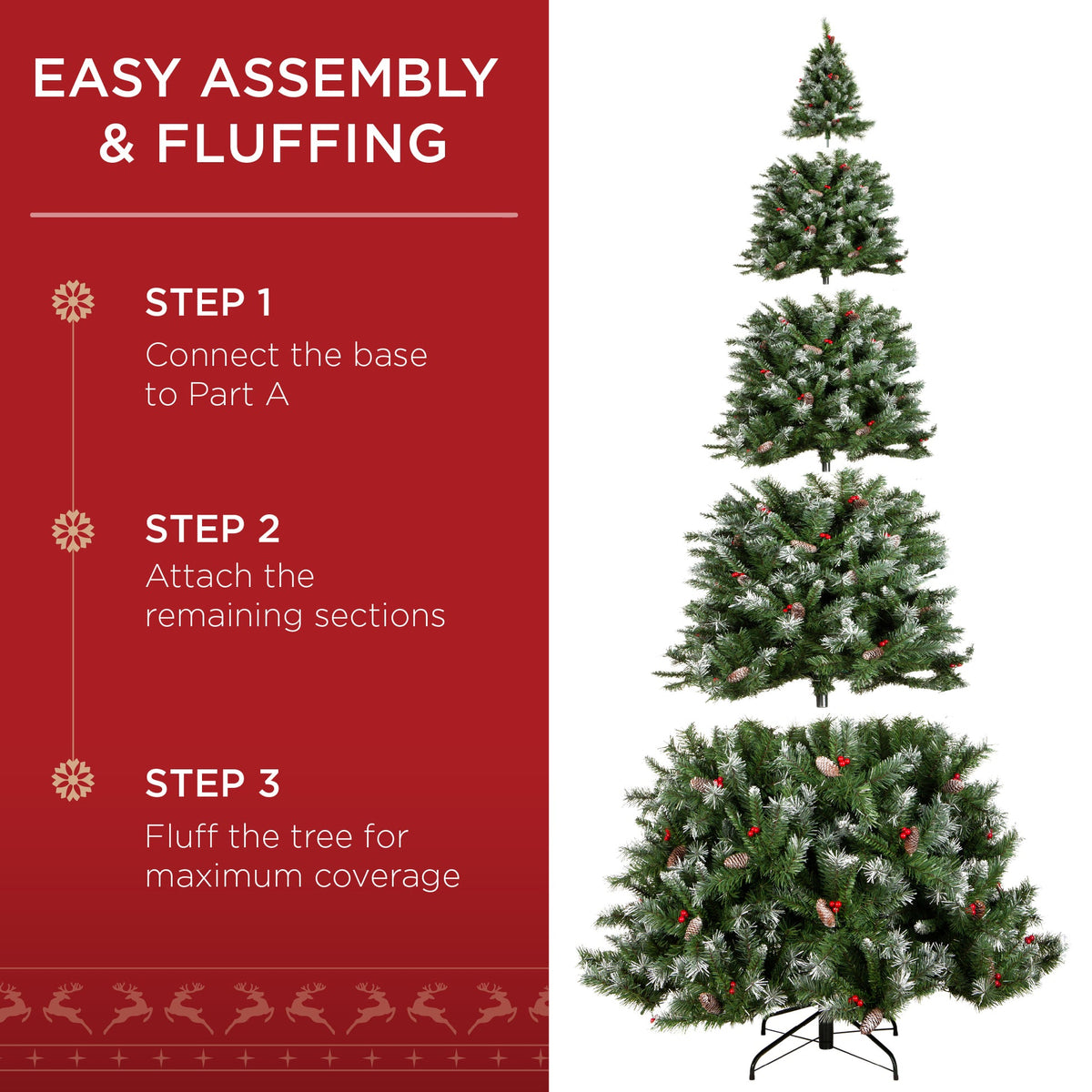 Pre-Lit Pine Christmas Tree with Pine Cones and Berry Accents product image showing its overall design and key features.