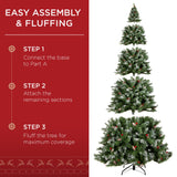Pre-Lit Pine Christmas Tree with Pine Cones and Berry Accents product image showing its overall design and key features.