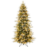 Pre-Lit Flocked Slim Aspen Noble Fir Christmas Tree with Metal Stand product image