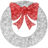 36-Inch Pre-Lit Outdoor Christmas Wreath with LED Lights & Bow