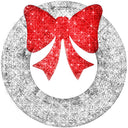 48-Inch Pre-Lit Outdoor Christmas Wreath with LED Lights & Decorative Bow