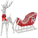 Lighted Christmas Reindeer and Sleigh Outdoor LED Decor Set