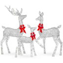 6.5Ft 3-Piece Lighted Christmas Deer Set Outdoor Decor with LED Lights