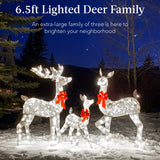 6.5ft 3-Piece Lighted Christmas Deer Family Set with LED Lights
