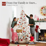 Pre-Lit Snow Flocked Artificial Pine Christmas Tree with Lights product image showing its overall design and key.