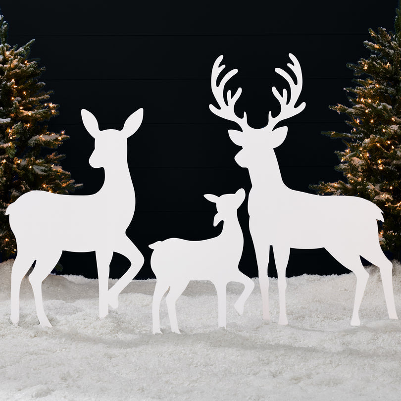 3-Piece Deer Family Silhouette Yard Decoration Set
