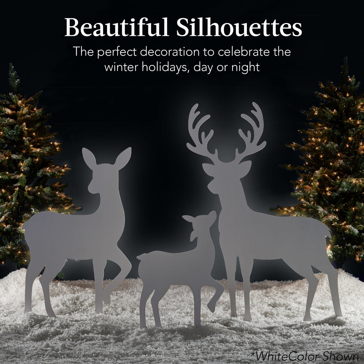 RADYAN deer family silhouette outdoor yard decoration set for Christmas holiday lawn display