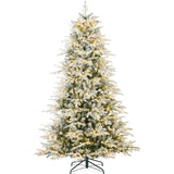 Pre-Lit Flocked Aspen Christmas Tree with Glowing LED Lights product image showing its overall design and key features.