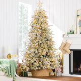 Pre Lit Flocked Aspen Christmas Tree with Glowing LED Lights