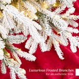 Pre-Lit Flocked Aspen Christmas Tree with Glowing LED Lights product image showing its overall design and key features.