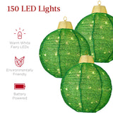3-Piece Hanging Pop-Up Christmas Ornament Set with LED Light