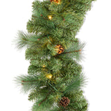 9Ft Pre-Lit Christmas Garland with 2-in-1 LED Lights