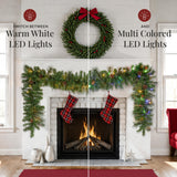 9Ft Pre-Lit Christmas Garland with 2-in-1 LED Lights