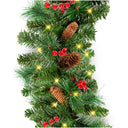 9Ft Pre-Lit Christmas Garland with 2-in-1 LED Lights