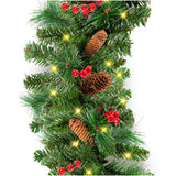 9Ft Pre-Lit Christmas Garland with 2-in-1 LED Lights