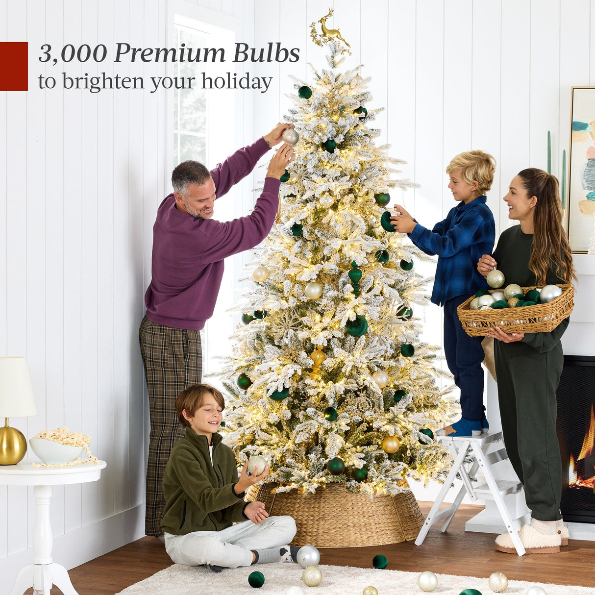 Pre Lit Flocked Aspen Christmas Tree with Twinkling Micro LED Lights