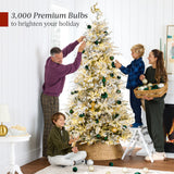 Pre Lit Flocked Aspen Christmas Tree with Twinkling Micro LED Lights