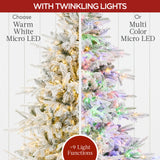 Pre Lit Flocked Aspen Christmas Tree with Twinkling Micro LED Lights