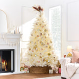 Premium Ivory Pampas Christmas Tree with Foldable Metal Base
