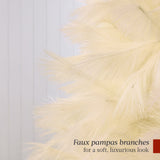 Premium Ivory Pampas Christmas Tree with Foldable Metal Base