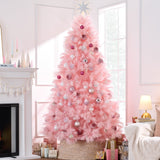 Premium Pink Pampas Christmas Tree with Foldable Metal Base