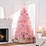 Premium Pink Pampas Christmas Tree with Foldable Metal Base