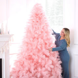 Premium Pink Pampas Christmas Tree with Foldable Metal Base
