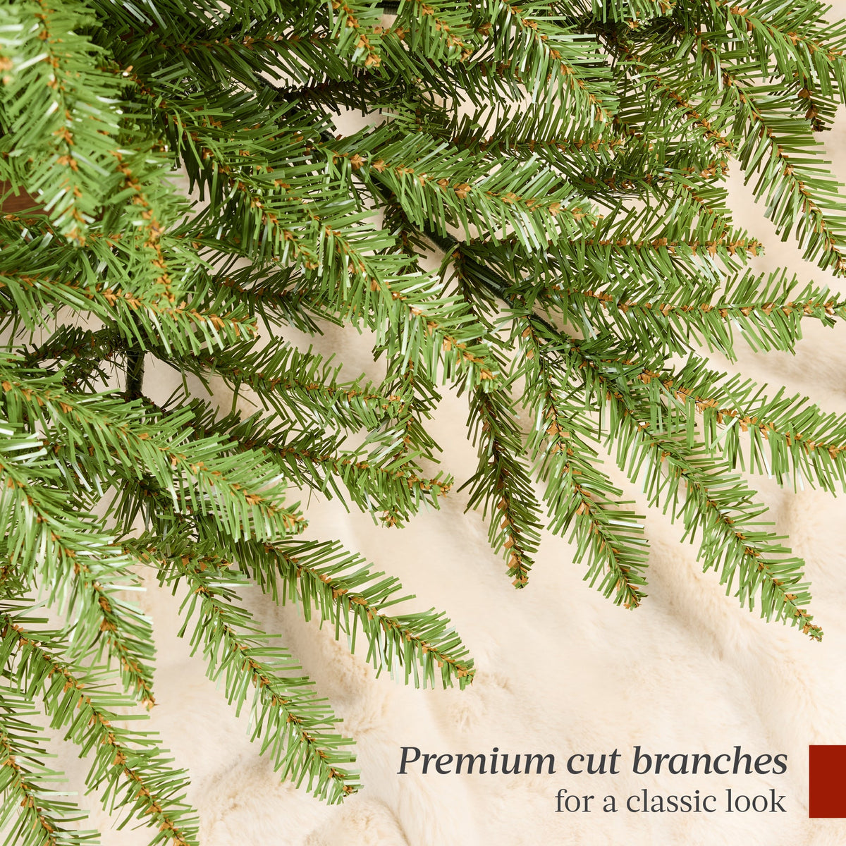 Artificial Hinged Nordic Fir Christmas Tree with Foldable Stand product image showing its overall design and key.