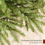 Artificial Hinged Nordic Fir Christmas Tree with Foldable Stand product image showing its overall design and key.