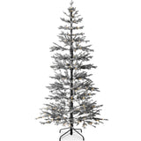 Black Pre Lit Sparse Flocked Christmas Tree with LED Lights