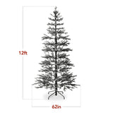 Black Pre Lit Sparse Flocked Christmas Tree with LED Lights